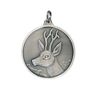 Jagdmedaille "Bock" altsilberfarbig Jahreszahl