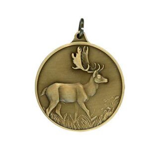 Jagdmedaille "Damhirsch" bronzefarbig ohne