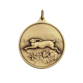 Jagdmedaille "Hase" bronzefarbig ohne