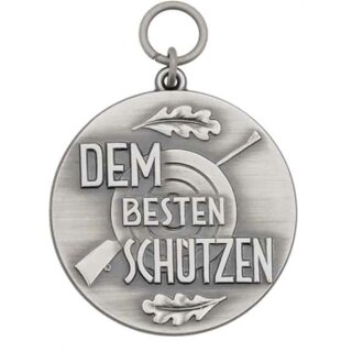 Medaille 21736, "Dem besten Schützen", mit Öse und Ring, Ø 39 mm altsilber ohne